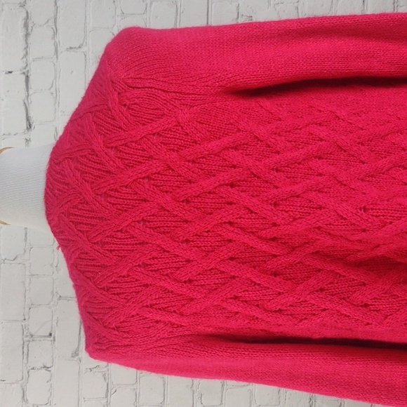 Gap Sweater Cardigan S Open Front Cable Knit Pink - Picture 7 of 11